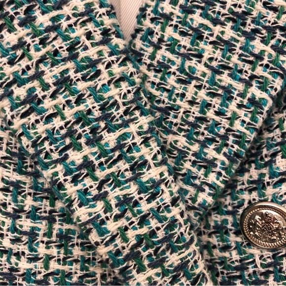 ZARA teal tweed blazer - Picture 4 of 7